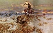 Charles M Russell Where tracks spell meat Spain oil painting artist
